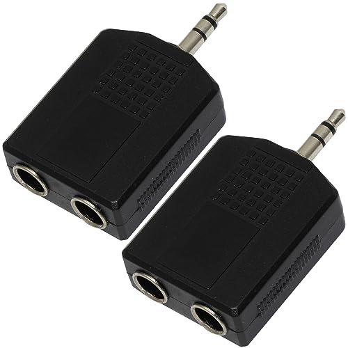 AERZETIX - C68927-2er-Set Splitter/Stecker/Y-Adapter Klinke männlich Stereo 3,5 mm auf 2X Jack 6,3 mm Klinke weiblich - kopfhörer verstärker Audio Kabel Musik Port von AERZETIX