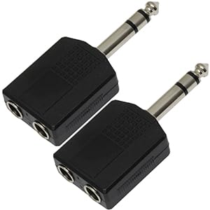 AERZETIX - C68930-2er-Set Splitter/Stecker/Y-Adapter Klinke männlich Stereo 6.3 mm auf 2X Jack 6.3 mm Klinke weiblich - kopfhörer verstärker Audio Kabel Musik Port von AERZETIX