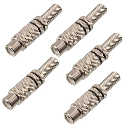 AERZETIX - C73944 - Satz von 5 Stecker steckverbinder anschlüsse verbinder RCA weiblich mit kabelschutz - länge 43 mm - zum schweißen - für verbindungen zwischen elektronischen geräten AERZETIX - C73944 - Satz von 5 Stecker steckverbinder anschlüsse verbinder RCA weiblich mit kabelschutz - länge 43 mm - zum schweißen - für verbindungen zwischen elektronischen geräten von AERZETIX