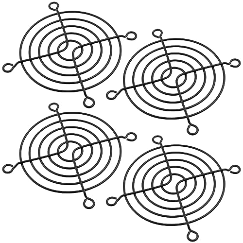 AERZETIX: Lot von 4 schwarzen Schutzgitter 70x70mm Belüftung für Lüftergehäuse Desktop-Computer PC C43413 von AERZETIX