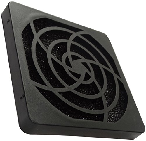 Aerzetix: 2 X Schwarz Schutzgitter Lüftungsgitter 80x80mm Ventilation mit Filter Staub 30ppi für Lüfter Gehäuse Computer PC C15116 von AERZETIX