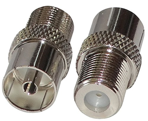 Aerzetix: 2 x Anschluss Adapter Stecker F-Stecker weiblich - Antenne TV 9,5 mm weiblich von AERZETIX