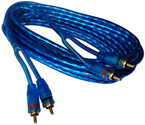 Aerzetix: Stecker-Stecker Cinch-Kabel Audiokabel 5 m 5 Meter blau-Subwoofer-Verstärker von AERZETIX