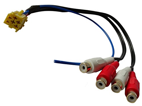 Aerzetix: Steckeradapter Steckdose Mini ISO gelb bis 4 Cinch für vorverstärkte Lautsprecher-Gehäuse Auto Auto zurück, bevor Funkstellen von AERZETIX