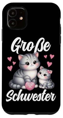 Große Schwester Katzenliebhaber Älteres Baby Geschwister Hülle für iPhone 11 Große Schwester Katzenliebhaber Älteres Baby Geschwister Hülle für iPhone 11 von Ältere Schwester in spe Süße Katze Neue Schwester