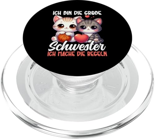Ich Bin Die Große Schwester Ich Mache Die Regeln Geschwister PopSockets PopGrip für MagSafe Ich Bin Die Große Schwester Ich Mache Die Regeln Geschwister PopSockets PopGrip für MagSafe von Ältere Schwester in spe Süße Katze Neue Schwester