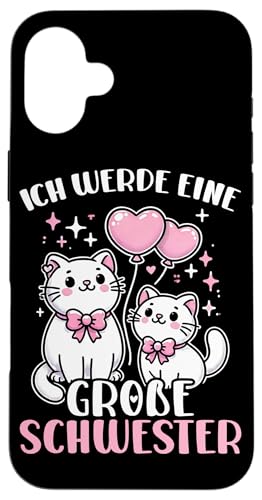 Ich Werde Große Schwester Katzen Älteres Baby Geschwister Hülle für iPhone 16 Plus Ich Werde Große Schwester Katzen Älteres Baby Geschwister Hülle für iPhone 16 Plus von Ältere Schwester in spe Süße Katze Neue Schwester