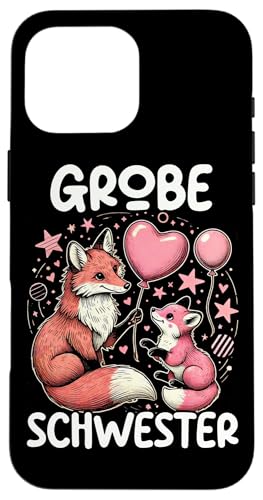 Große Schwester Fuchsliebhaber Älteres Baby Geschwister Hülle für iPhone 16 Pro Max Große Schwester Fuchsliebhaber Älteres Baby Geschwister Hülle für iPhone 16 Pro Max von Ältere Schwester in spe Süßer Fuchs Neue Schwester