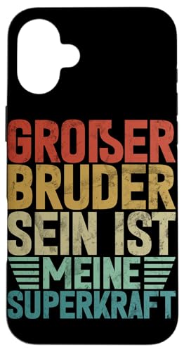 Großer Bruder Sein Ist Meine Superkraft Älteres Geschwister Hülle für iPhone 16 Plus Großer Bruder Sein Ist Meine Superkraft Älteres Geschwister Hülle für iPhone 16 Plus von Älterer Bruder in spe Süßer Neuer Babybruder
