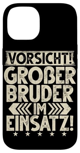 Vorsicht Großer Bruder Im Einsatz Ankündigung Geburt Hülle für iPhone 14 von Älterer Bruder in spe Süßer Neuer Babybruder
