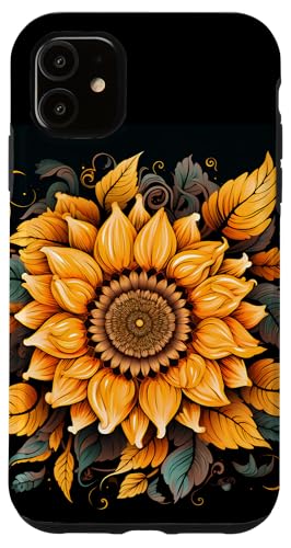 Hülle für iPhone 11 Ästhetisches Sonnenblumen Blumenmuster von Ästhetisches Blumen Blumenmuster