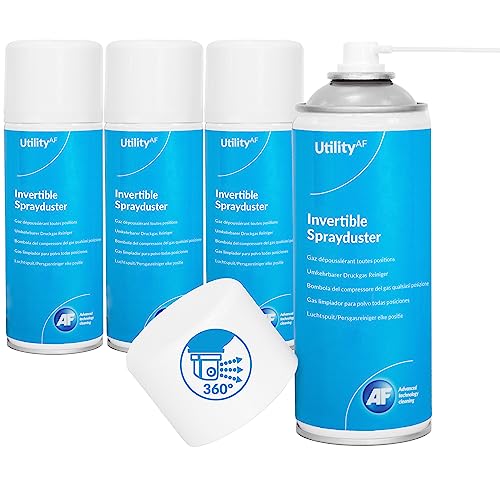 AF Invertible Sprayduster / Air Duster Compressed Gas - Flammable - Removal of Dust and Debris from Electronics - 4 x 200ml Pack, HFC200UT4PK von AF