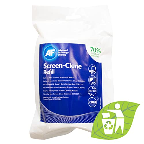 AF Öko-Nachfüllbeutel mit 100 imprägnierten Screen-Clene Reinigungstüchern von AF