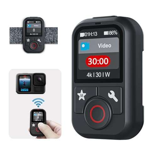AFAITH Fernbedienung für Go Pro Hero 13/12/11/10/9/8 Black Action Kamera, Go Pro Waterproof Remote Control,LCD Display, Multi-Language,Schwarz von AFAITH