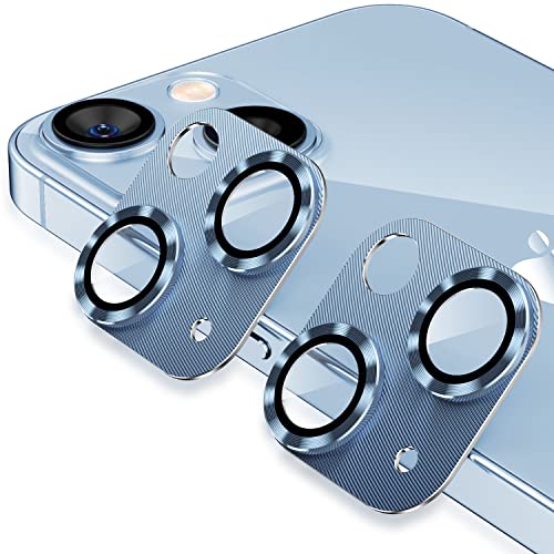 AFARER 2024 Neu [2 Pack] kompatibel mit iPhone 14/14 plus Kamera Schutzfolie Linse Kameraschutz Metall gehärtet Glas Abdeckung Starke Haftung 9H Härtegrad kratzfeste -Blau von AFARER