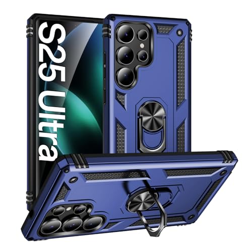 AFARER Handyhülle für Samsung Galaxy S25 Ultra, Stoßfeste hülle mit 360 Grad Ringhalter Ständer,Tasche mit magnetisches Eisenblech,Case Kompatibel mit S25 Ultra 6.9" - Blau AFARER Handyhülle für Samsung Galaxy S25 Ultra, Stoßfeste hülle mit 360 Grad Ringhalter Ständer,Tasche mit magnetisches Eisenblech,Case Kompatibel mit S25 Ultra 6.9" - Blau von AFARER