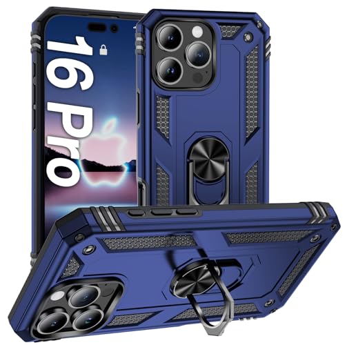 AFARER Handyhülle für iPhone 16 Pro Stoßfeste und Sturzfeste hülle,mit 360 Grad Ring Ständer und magnetisches Eisenblech,Duale Schichte Gehäuse Kompatibel mit iPhone 16 Pro - Blau AFARER Handyhülle für iPhone 16 Pro Stoßfeste und Sturzfeste hülle,mit 360 Grad Ring Ständer und magnetisches Eisenblech,Duale Schichte Gehäuse Kompatibel mit iPhone 16 Pro - Blau von AFARER