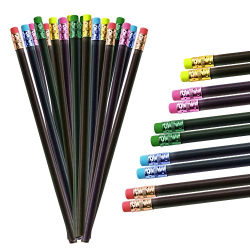 AFASOES 30 Stück Bleistift mit Radiergummi Set Schwarz Wechsel in Farben Bleistift Bunt Wechsel Stimmung Farbwechsel Stimmungsstift Thermochrome Wechsel Stifte Farbwechsel Stift Holzstifte für Büro von AFASOES