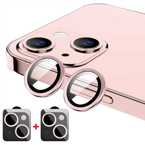 AFENGBOX 2 Stück Kameraschutz für iPhone 15/iPhone 15 Plus,Ultra HD Gehärtetes Kugelsichere kratzfestes Bruchsicher Kamera Linsen Schutzfolie,Einteilige Kamera Panzer Schutz Glas,Rosa von AFENGBOX