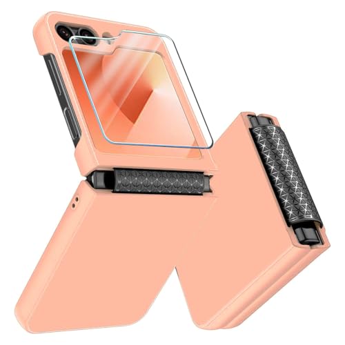 AFENGBOX für Samsung Galaxy Z Flip 6 5G Hülle,Z Flip 6 HandyHülle mit Scharnierschutz & Displayschutz,PC Silikon 2 in 1 Slim Case Stoßfeste Schutzhülle Cover for Samsung Z Flip 6,Pfirsich AFENGBOX für Samsung Galaxy Z Flip 6 5G Hülle,Z Flip 6 HandyHülle mit Scharnierschutz & Displayschutz,PC Silikon 2 in 1 Slim Case Stoßfeste Schutzhülle Cover for Samsung Z Flip 6,Pfirsich von AFENGBOX