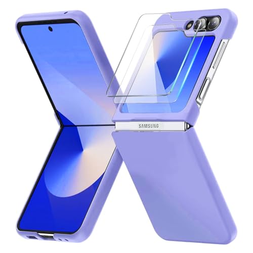 AFENGBOX für Samsung Galaxy Z Flip 6 Hülle,Samsung Z Flip 6 Ultra Dünn Handyhülle mit 2 Sätze Bildschirmschutz,Harte PC Mattiert Case Stoßfest Kratzfest Schutzhülle für Samsung Flip 6,Lila AFENGBOX für Samsung Galaxy Z Flip 6 Hülle,Samsung Z Flip 6 Ultra Dünn Handyhülle mit 2 Sätze Bildschirmschutz,Harte PC Mattiert Case Stoßfest Kratzfest Schutzhülle für Samsung Flip 6,Lila von AFENGBOX
