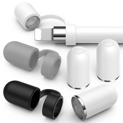 3er-Pack für Apple Pencil Kappe der 1. Generation, magnetische obere Abdeckung + Anti-Verlust-Silikonkappenhalter, bunt, niedlicher iPencil-Kappe, Ersatz für Apple Pen 1. Generation, Stylus-Kappe für von AFGHOA