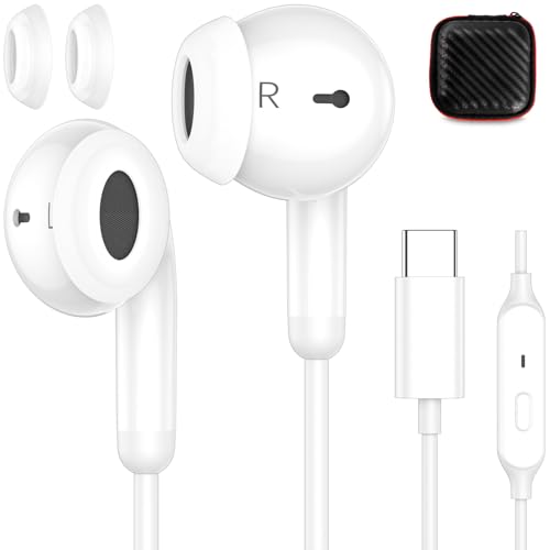 USB-C-Kopfhörer mit Kabel für iPhone 16e, 16, 15 Pro Max Plus, Geräuschunterdrückung, USB-Typ-C-In-Ohrhörer für Samsung Galaxy S25, S24, HiFi-Stereo-Headset mit Mikrofon für iPad der 11., 10 USB-C-Kopfhörer mit Kabel für iPhone 16e, 16, 15 Pro Max Plus, Geräuschunterdrückung, USB-Typ-C-In-Ohrhörer für Samsung Galaxy S25, S24, HiFi-Stereo-Headset mit Mikrofon für iPad der 11., 10 von AFGHOA