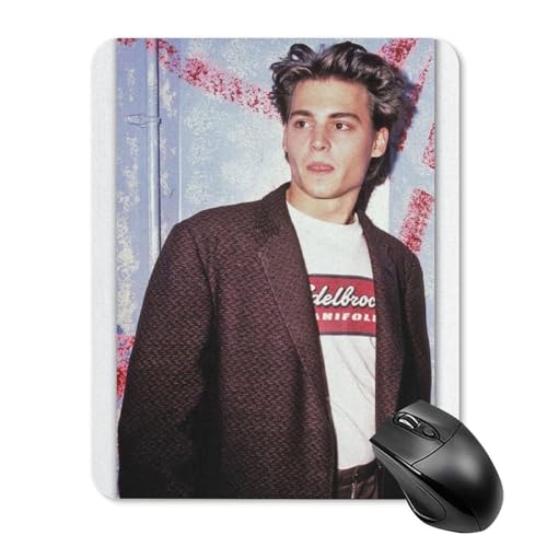 AFLJNYNN Johnny Depp Minimalistisches, leises Arbeiten, wasserdicht, Gaming, Schule, Spieler, rutschfestes Mauspad, Bürokonsole von AFLJNYNN