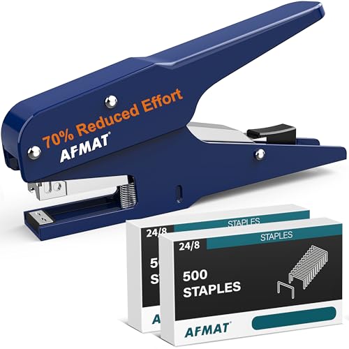 AFMAT Müheloses Heftgerät mit 50 Blatt, blau AFMAT Müheloses Heftgerät mit 50 Blatt, blau von AFMAT