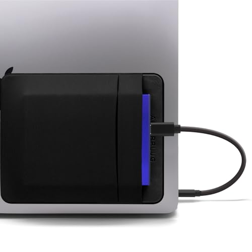 [2 Taschen] Afterplug Externe Festplatten-Reisetasche für Laptop, wiederverwendbarer Aufklebehalter für kabellose Maus/Kopfhörer/Portable Externe HDD/SSD - Seagate, WD, LaCie, SanDisk (Schwarz) von AFTERPLUG A