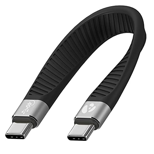 Afterplug Kurzes USB4-Kabel [40 Gbit/s, 5 Zoll], 240 W USB-C auf USB C Ladegerät für externe SSD, MacBook Pro/Air, iPad Pro, iPhone 15, Plus, Pro, Pro Max, Samsung S24 S23, Powerbank von AFTERPLUG A