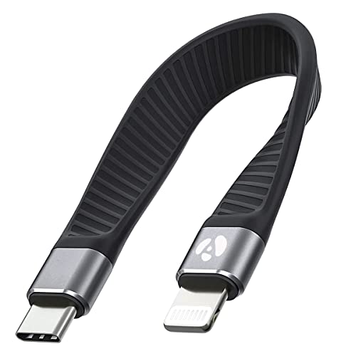 Afterplug USB C auf Lightning Kurzes Kabel (5 Zoll, MFi Zertifiziert), Unterstützt Power Delivery für iPhone 13 12 Pro Max Mini/11/ SE X XS XR/ 8 7 Plus, iPad Air Mini, MacBook & Powerbank von AFTERPLUG A