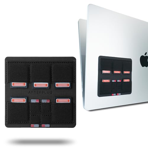 Afterplug Ultra Slim Stick On SD und MicroSD Kartenhalter mit wiederverwendbarem Kleber für Laptops, 9 Kartensteckplätze, unterstützt bis zu 5 SD-Karten und 4 MicroSD-Karten, Schwarz von AFTERPLUG A