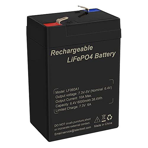 AFTERTECH 6 V 6 Ah LIFEPO4 Wiederaufladbare Lithium-Batterie Eisen Phosphat-Batterie 2000+ Tiefe Zyklen 12,8 V 38 Wh H1B4 von AFTERTECH