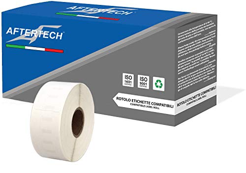 Aftertech 1 Rolle 11355 19 x 51 mm Klebeetiketten kompatibel (500 Etiketten/Rolle = 500 insgesamt) für Dymo LabelWriter Seiko SLP Druckeretiketten S0722550 1 x 11355 von AFTERTECH