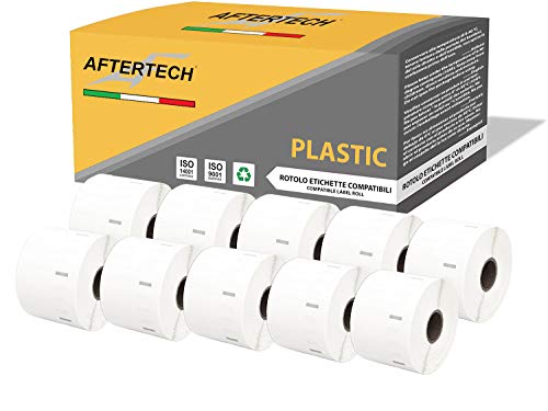 Aftertech 10 x 11354P 57 x 32 mm Rollen wasserdichte Kunststoff-Etiketten, kompatibel (1000 Etiketten/Rolle = 10.000 insgesamt) für Dymo LabelWriter 10 x 11354PLA von AFTERTECH