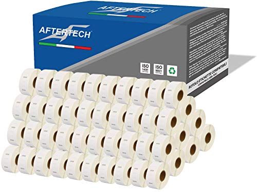 Aftertech 100 x 2525 25 x 25 mm kompatible Klebeetiketten (750 Etiketten/Rolle = 75000 insgesamt) für Dymo LabelWriter Seiko SLP Etikettiermaschinen S0929126 100 x 2525 von AFTERTECH