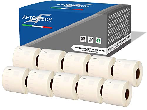 Aftertech 10x 99015 54x70mm Rollen kompatible Klebeetiketten (320 Etiketten/Rolle = 3200 insgesamt) für Dymo LabelWriter Seiko SLP Etikettendrucker S0722440 10x99015 von AFTERTECH