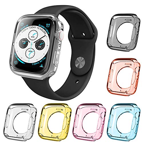 AFUNTA 6 Pcs Watch Screen Protective Case Compatible Apple Watch Series 5 Series 4, 40mm All Around TPU Bumper Waterproof Cover Compatible New iWatch Series 5 4 – 6 Colors von AFUNTA