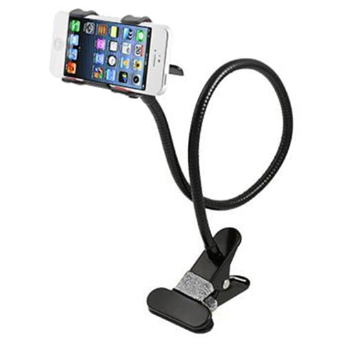 AFUNTA Universal-360-Grad-Rotation Flexible lange Arm-Handy-Halterung, Schwanenhals Klemmhalter Halterung Ständer für iPhone4 / 5 / 5S, Samsung Galaxy S3 S4 S5 Hinweis 2 / Hinweis3, Android und All Mobiles und Kameras Weit Weniger als 95mm, Faule neben Bett, Auto , Schlafzimmer, Küche, Büro, Bad (Schwarz) von AFUNTA