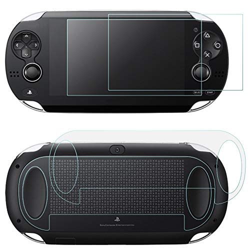Displayschutzfolien für Sony PlayStation Vita 1000 mit rückseitigen, AFUNTA 2 Pack Gehärtetes Glas für Frontscheibe und HD Clear PET Film für die Rückseite von AFUNTA