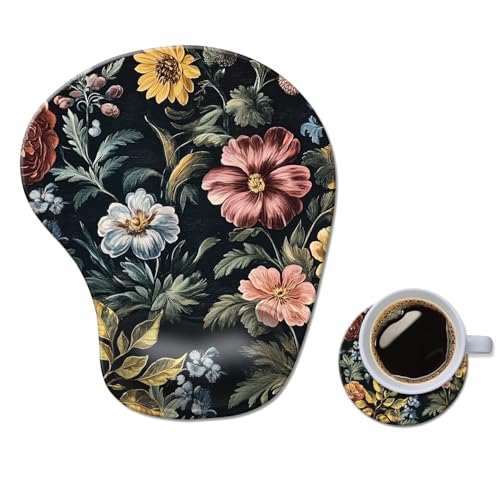 Ergonomisches Mauspad mit Handgelenkauflage, bequemes Computer-Gel-Mauspad, Handgelenkstütze für Laptop, Schmerzlinderung, Mauspad mit rutschfester PU-Basis, Blumenmuster Ergonomisches Mauspad mit Handgelenkauflage, bequemes Computer-Gel-Mauspad, Handgelenkstütze für Laptop, Schmerzlinderung, Mauspad mit rutschfester PU-Basis, Blumenmuster von AFUZLE