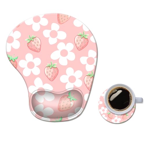 Ergonomisches Mauspad mit Handgelenkauflage, bequemes Computer-Gel-Mauspad, Handgelenkstütze für Laptop, Schmerzlinderung, Mauspad mit rutschfester PU-Basis, Mädchen-Erdbeere Ergonomisches Mauspad mit Handgelenkauflage, bequemes Computer-Gel-Mauspad, Handgelenkstütze für Laptop, Schmerzlinderung, Mauspad mit rutschfester PU-Basis, Mädchen-Erdbeere von AFUZLE