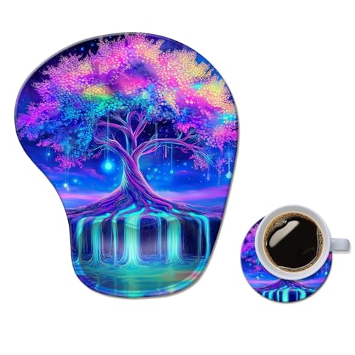 Ergonomisches Mauspad mit Handgelenkauflage, bequemes Computer-Gel-Mauspad, Handgelenkstütze für Laptop, Schmerzlinderung, Mauspad mit rutschfester PU-Basis, bunter Wald Ergonomisches Mauspad mit Handgelenkauflage, bequemes Computer-Gel-Mauspad, Handgelenkstütze für Laptop, Schmerzlinderung, Mauspad mit rutschfester PU-Basis, bunter Wald von AFUZLE