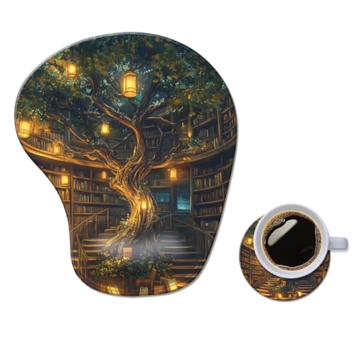 Ergonomisches Mauspad mit Handgelenkauflage, bequemes Computer-Gel-Mauspad, Handgelenkstütze für Laptop, Schmerzlinderung, Mauspad mit rutschfester PU-Basis, hübscher Wald Ergonomisches Mauspad mit Handgelenkauflage, bequemes Computer-Gel-Mauspad, Handgelenkstütze für Laptop, Schmerzlinderung, Mauspad mit rutschfester PU-Basis, hübscher Wald von AFUZLE