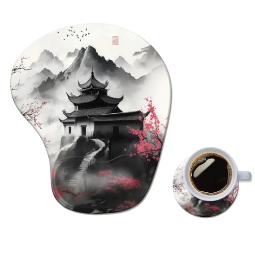 Ergonomisches Mauspad mit Handgelenkauflage, bequemes Computer-Gel-Mauspad, Handgelenkstütze für Laptop, Schmerzlinderung, Mauspad mit rutschfester PU-Basis, japanische Kirschblüte Ergonomisches Mauspad mit Handgelenkauflage, bequemes Computer-Gel-Mauspad, Handgelenkstütze für Laptop, Schmerzlinderung, Mauspad mit rutschfester PU-Basis, japanische Kirschblüte von AFUZLE