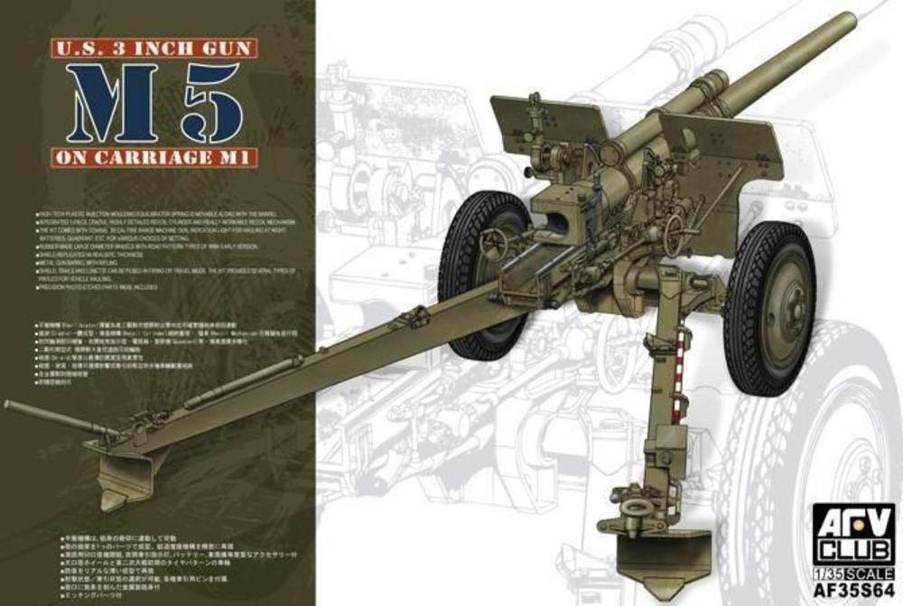 3in Gun M5 On Carriage M1 von AFV-Club