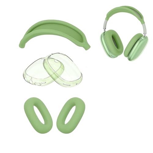 AGAOSH Silikon-Schutzhülle für AirPods Max Kopfhörer (2024/2020), Ohrpolster-Abdeckungen, weiche TPU-Ohrmuschelabdeckungen, Kopfbandabdeckung, Zubehör, Schutz für Apple AirPods Max (USB-C/Lightning von AGAOSH