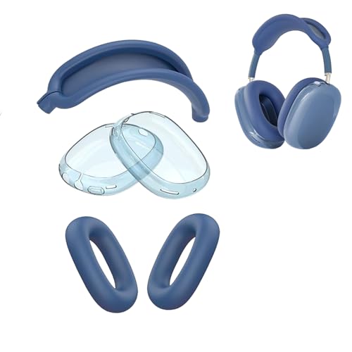 AGAOSH Silikon-Schutzhülle für AirPods Max Kopfhörer (2024/2020), Ohrpolster-Abdeckungen, weiche TPU-Ohrmuschelabdeckungen, Kopfbandabdeckung, Zubehör, Schutz für Apple AirPods Max (USB-C/Lightning von AGAOSH