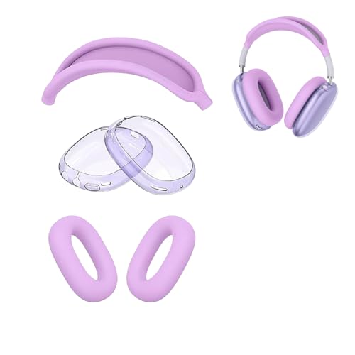 AGAOSH Silikon-Schutzhülle für AirPods Max Kopfhörer (2024/2020), Ohrpolster-Abdeckungen, weiche TPU-Ohrmuschelabdeckungen, Kopfbandabdeckung, Zubehör, Schutz für Apple AirPods Max (USB-C/Lightning von AGAOSH